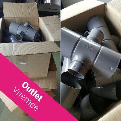 Verloop kruis T-stuk 100/60 mm