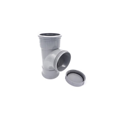 Ontstoppings T-stuk met schroefdeksel